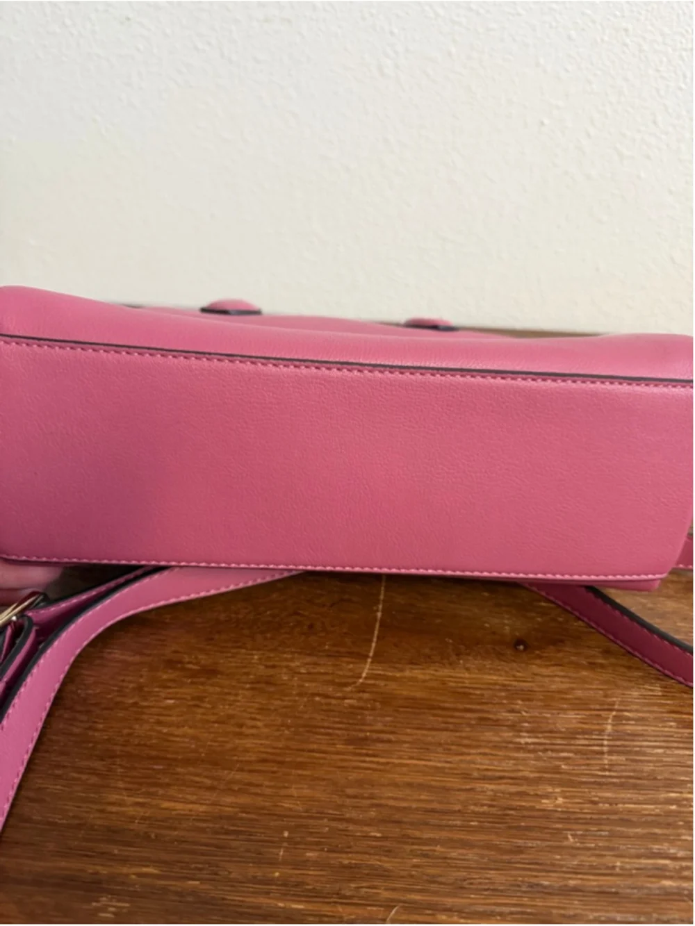Nine West Pink Satchel Handbag Crossbody Purse Shoulder Bag Gold Hardware Strap